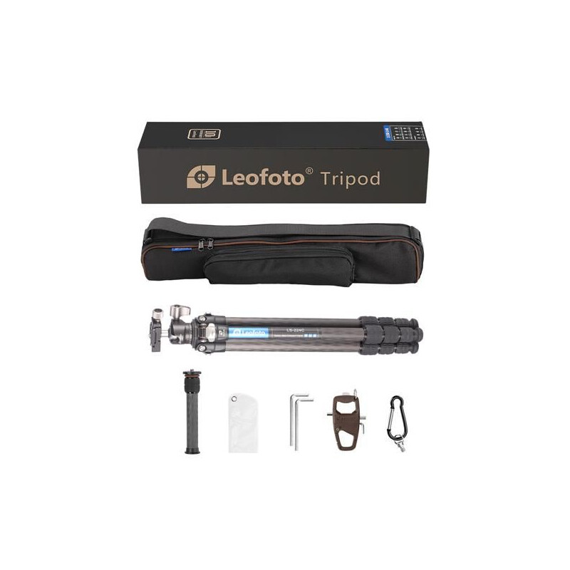 Leofoto Carbon-Dreibeinstativ LS-224C Ranger + Ballhead LH-25 + kurze Mittelsäule DC-222C