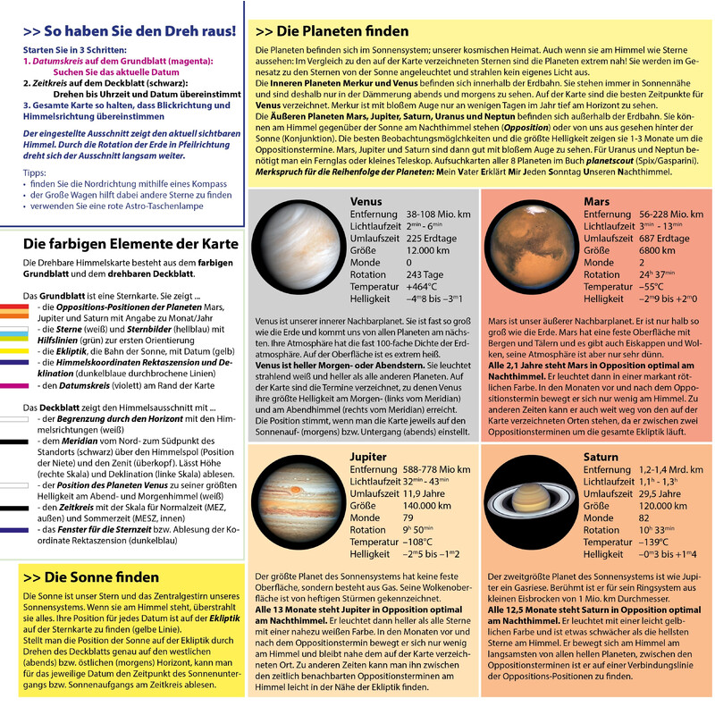 Oculum Verlag Sternkarte Drehbare Himmelskarte Sterne und Planeten 30cm