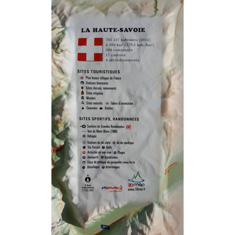 3Dmap Regional-Karte Haute Savoie Version été