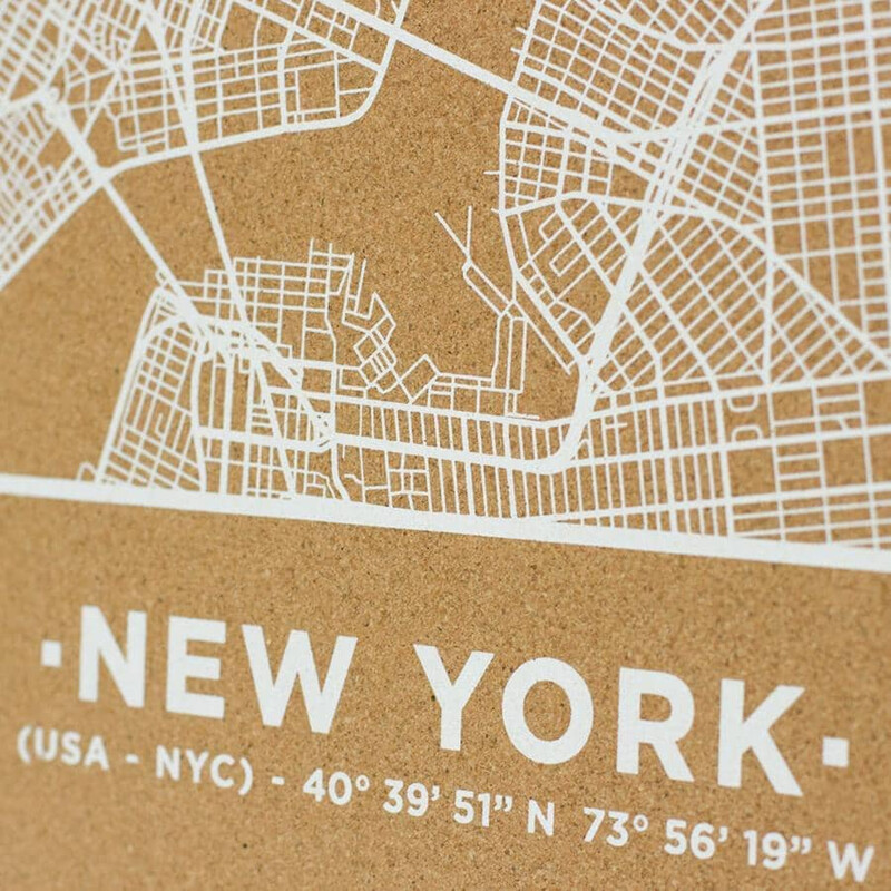 Carte régionale Miss Wood Woody Map Natural New York L White