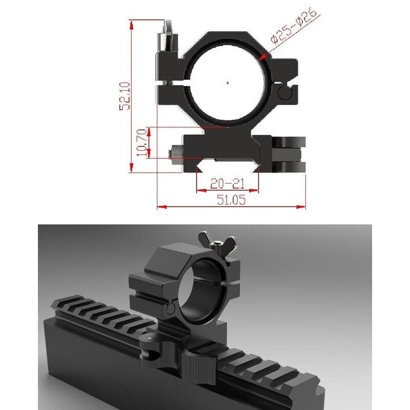Sytong Montage rapide ajustable Pic-Rail 24-26 mm