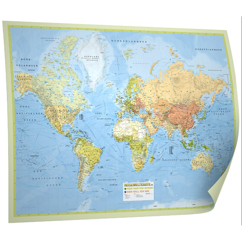 Mappemonde Bacher Verlag Reiseweltkarte (138x98)
