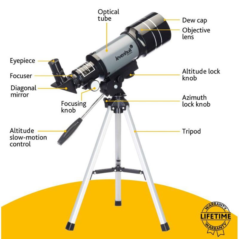 Télescope Levenhuk AC 70/300 Blitz 70s BASE AZ