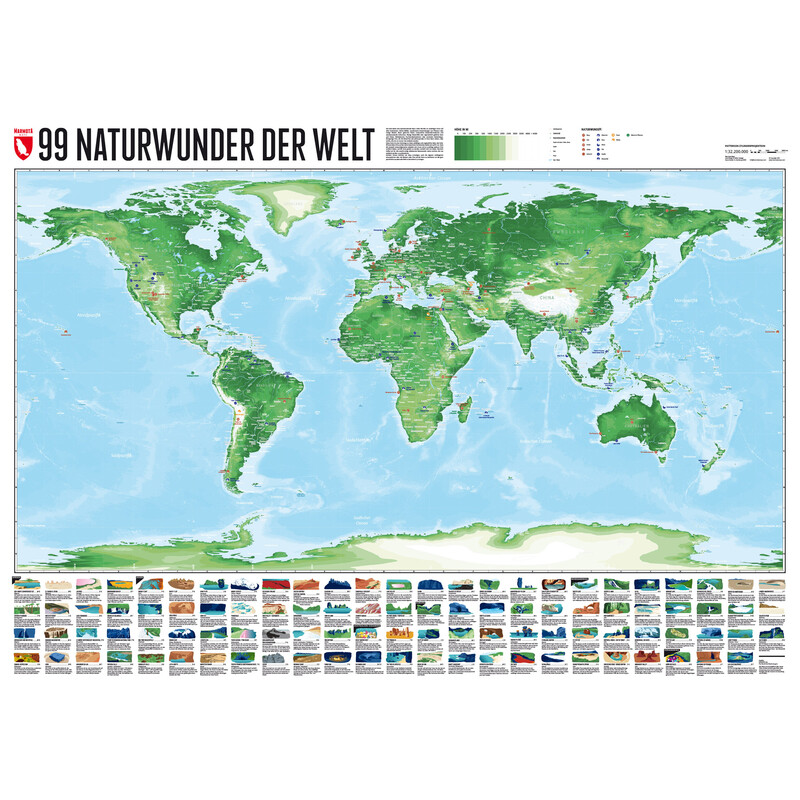 Mappemonde Marmota Maps 99 Naturwunder (200x140)