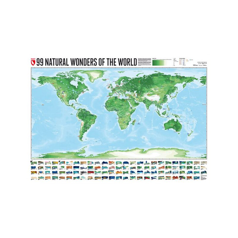 Marmota Maps Weltkarte 99 Naturral Wonders (100x70)