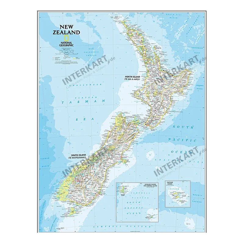 Carte géographique National Geographic Nouvelle-Zélande (60 x 77 cm)