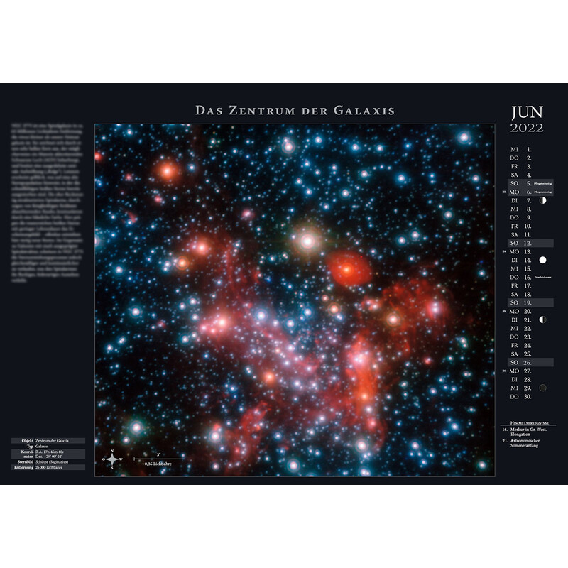 Calendrier Astronomie-Verlag Weltraum-Kalender 2022