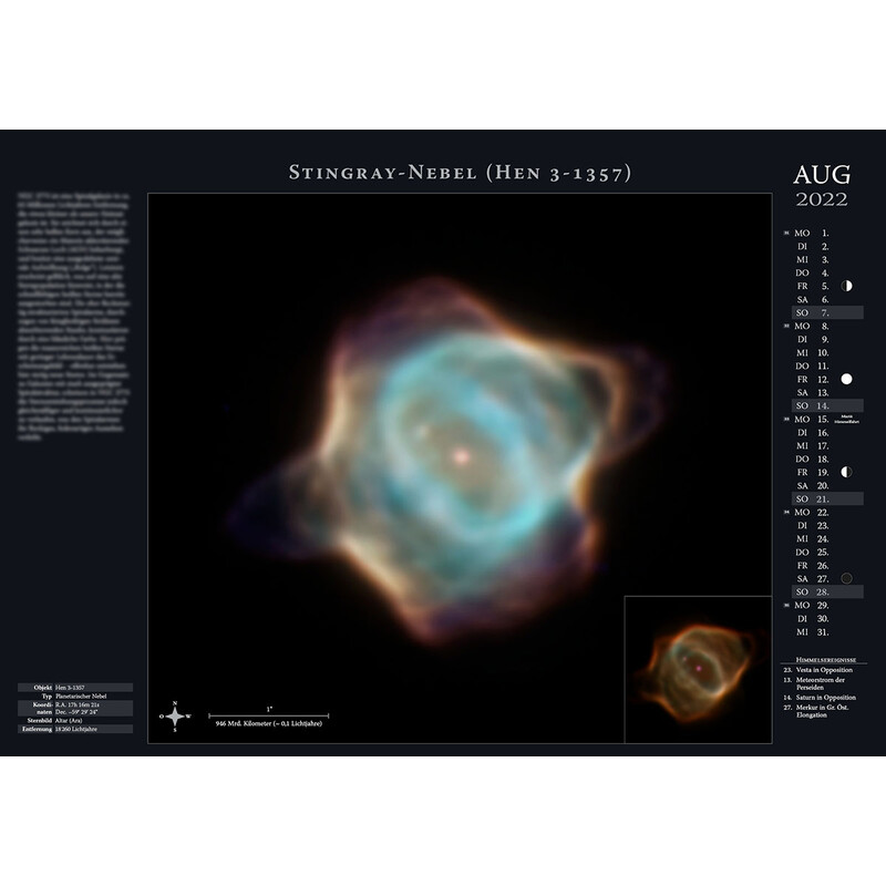 Calendrier Astronomie-Verlag Weltraum-Kalender 2022