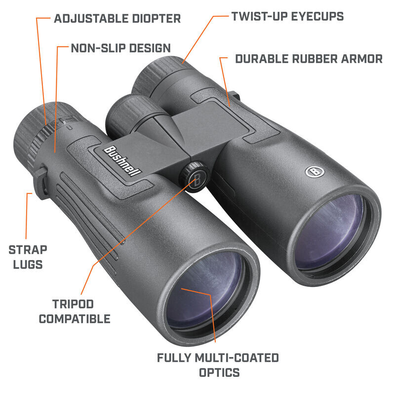 Jumelles Bushnell Legend 12x50 En toit, noir, FMC