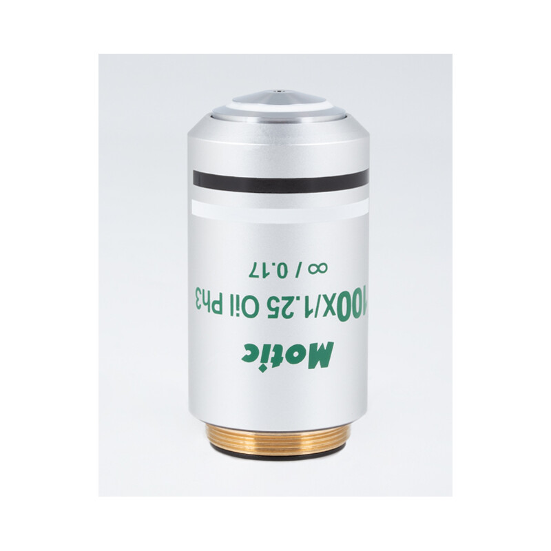 Motic Objectifs CCIS, UC PL Ph, 100X / 1.25, wd 0.16 mm, infinity, PL, Ph, oil, S