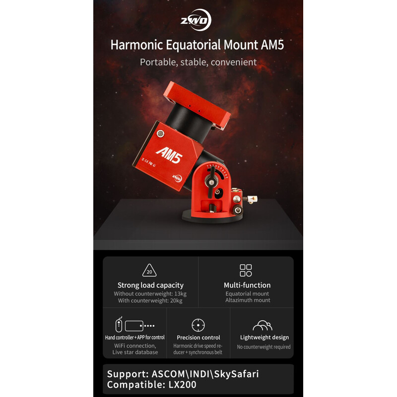 ZWO Montierung AM5 Harmonic Equatorial Mount