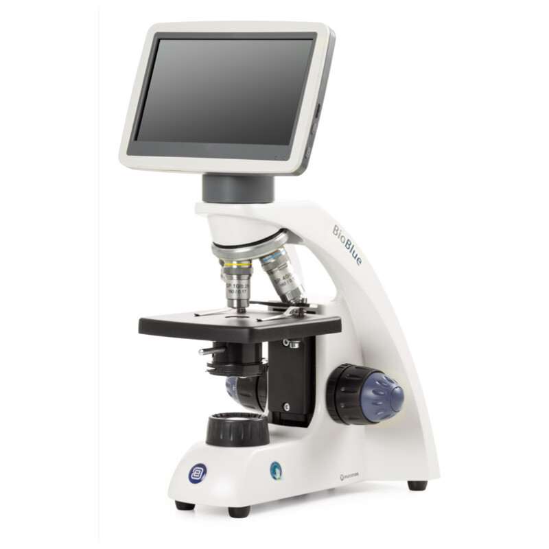 Microscope Euromex BioBlue, BB.4200-LCD, 7 inch LCD Bildschirm, SMP 4/10/S40x Objektiven, DIN, 40x - 400x, 10x/18, LED, 1W, einfacher Objekttisch