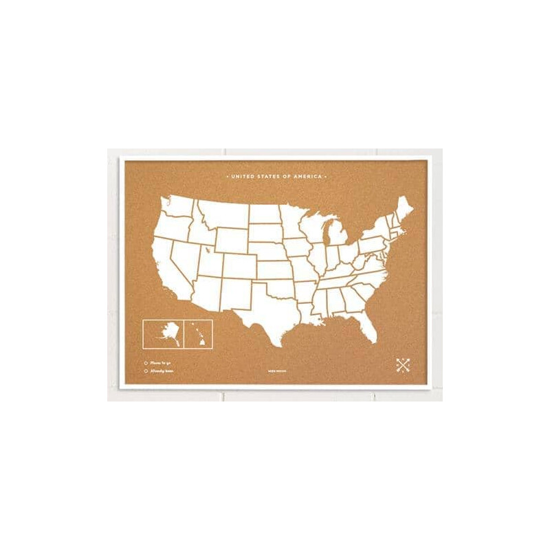 Carte géographique Miss Wood Woody Map Countries États-Unis d'Amérique (90 x 60 cm)
