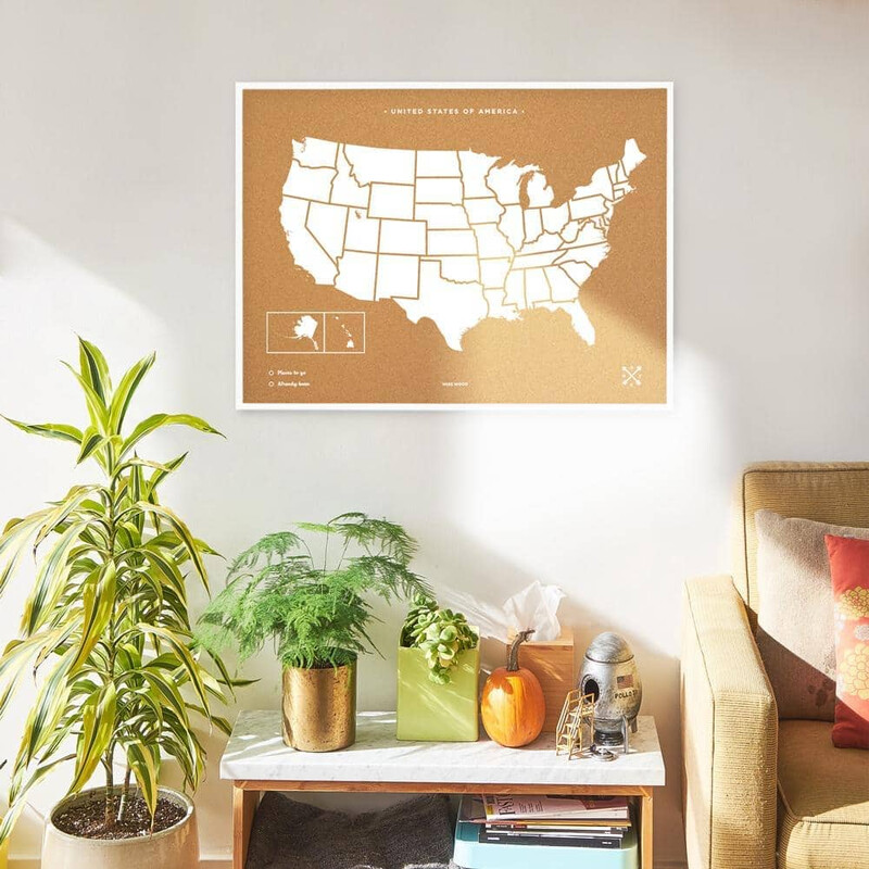 Carte géographique Miss Wood Woody Map Countries États-Unis d'Amérique (90 x 60 cm)