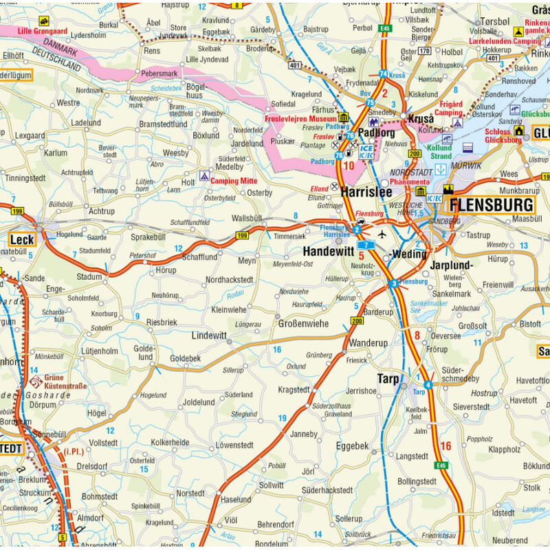 Carte régionale Kastanea Schleswig-Holstein und Hamburg (113 x 101 cm)