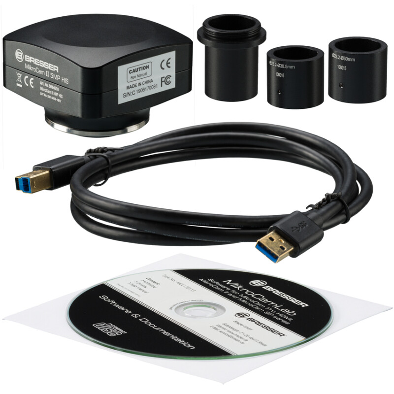 Caméra Bresser MikroCamII 5MP HIS, couleur, CMOS, 2/3'', 3,45 µm, USB3
