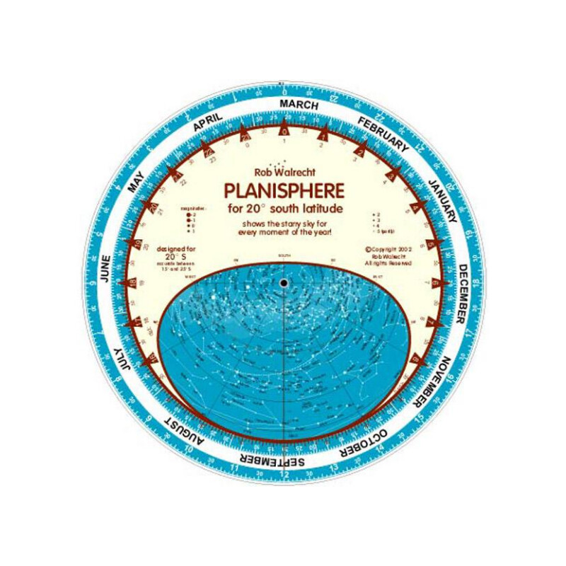 Carte du ciel Rob Walrecht Planisphere 20°S 25cm