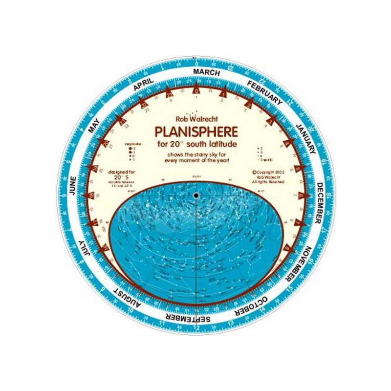 Rob Walrecht Sternkarte Planisphere 20°S 25cm