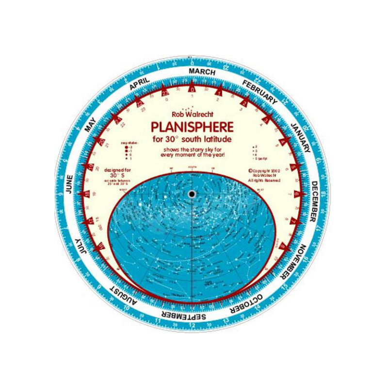 Carte du ciel Rob Walrecht Planisphere 30°S 25cm