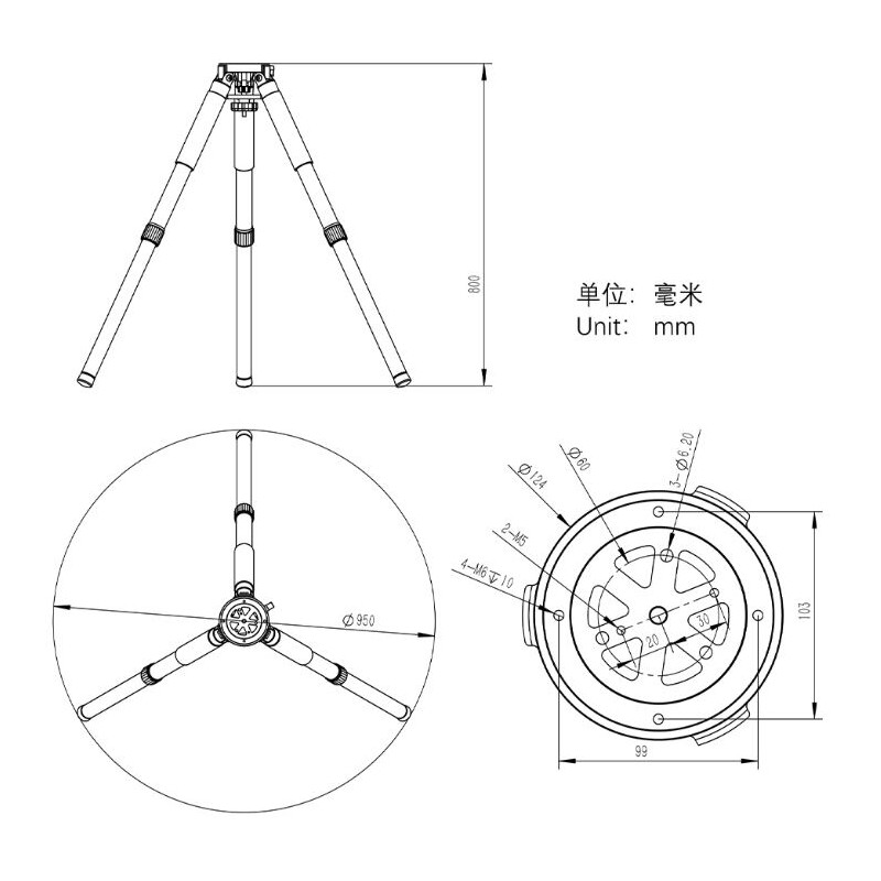 ZWO Stativ TC40 für AM3 / AM5 / AM7