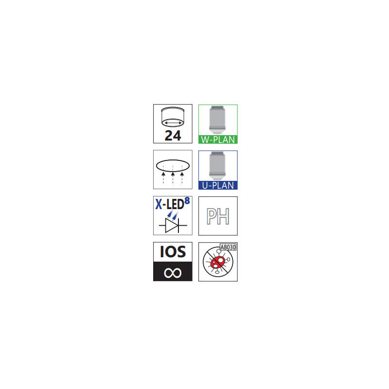 Optika Inverses Mikroskop IM-5, trino, invers, 10x24mm, LED 8W w.o. objectives