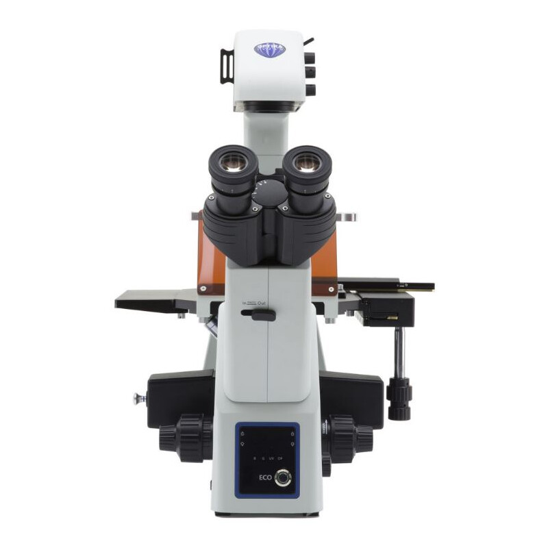 Microscope inversé Optika IM-5FLD, FL, trino, invers, 10x24mm,  AL/DL, LED 5W, 8W w.o. objectives