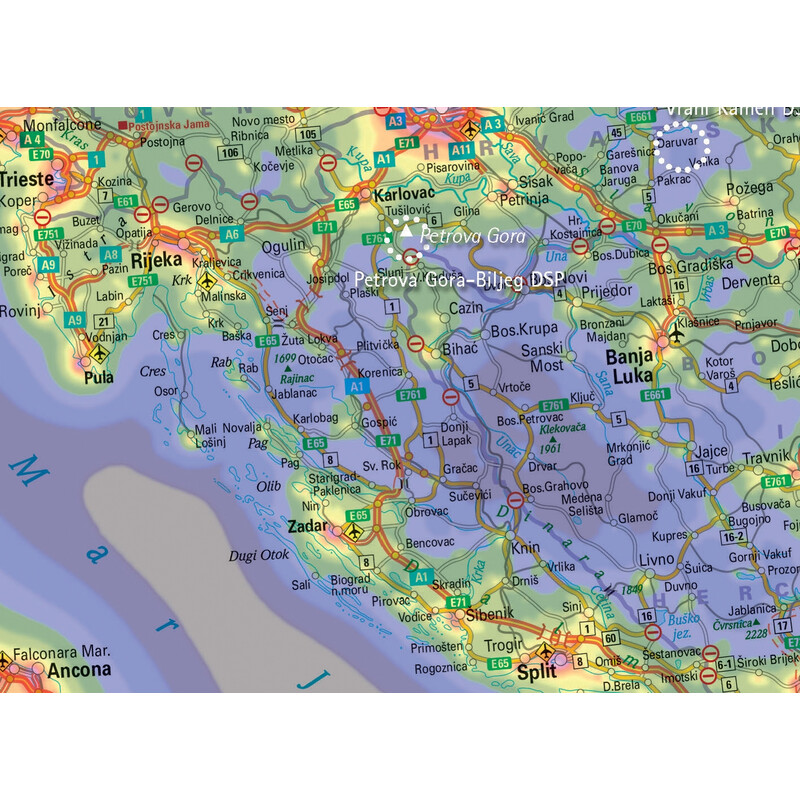 Carte des continents Oculum Verlag Sky Quality Map Europe