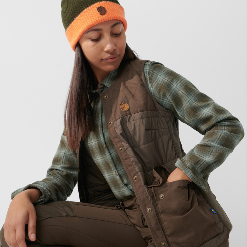 Fjällräven Gilet matelassé en laine Forest W, 633 Dark Olive, L