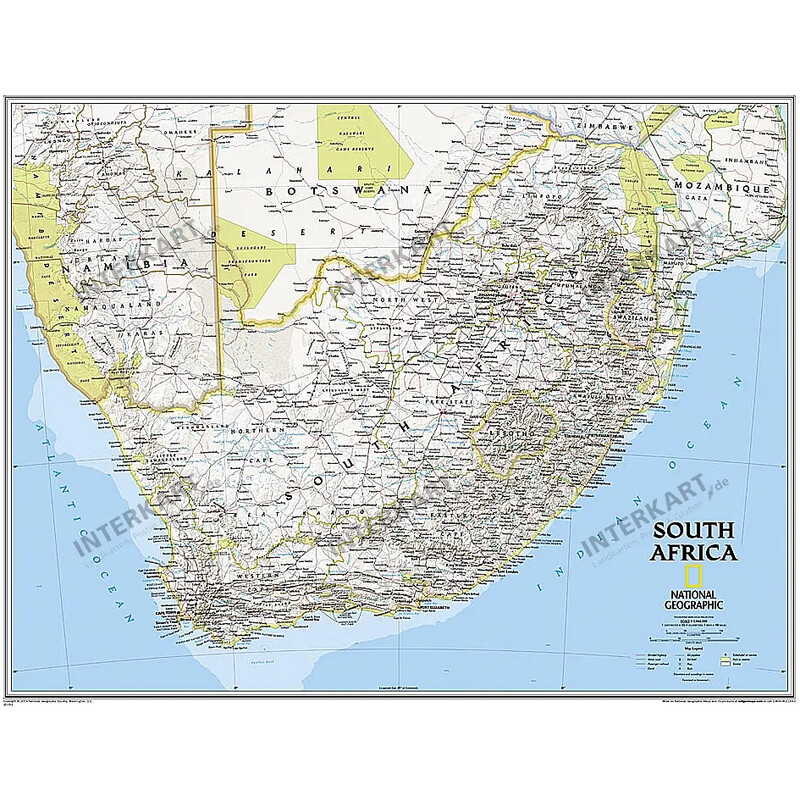 Carte géographique National Geographic Afrique du Sud (77 x 66 cm)