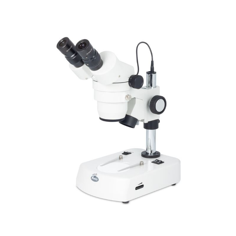 Microscope stéréo zoom Motic SMZ140-N2LED, bino, 10x/20, Al/Dl, LED 3W