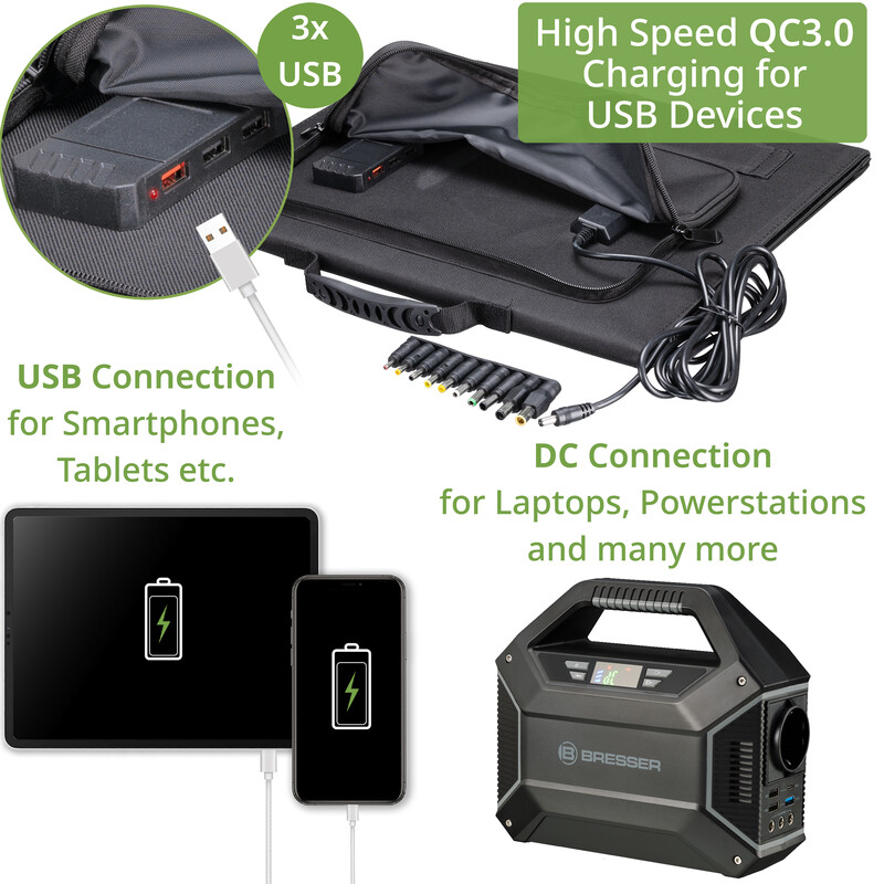 Bresser Mobile Power Station 100 watts + chargeur solaire 40 watts
