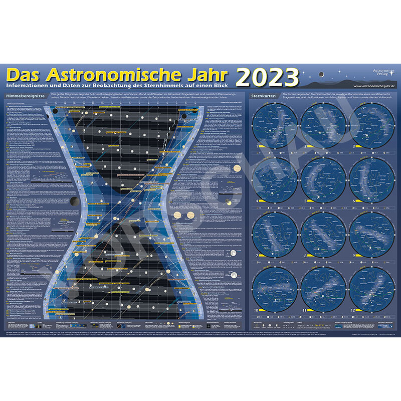 Affiche Astronomie-Verlag Das Astronomische Jahr 2023