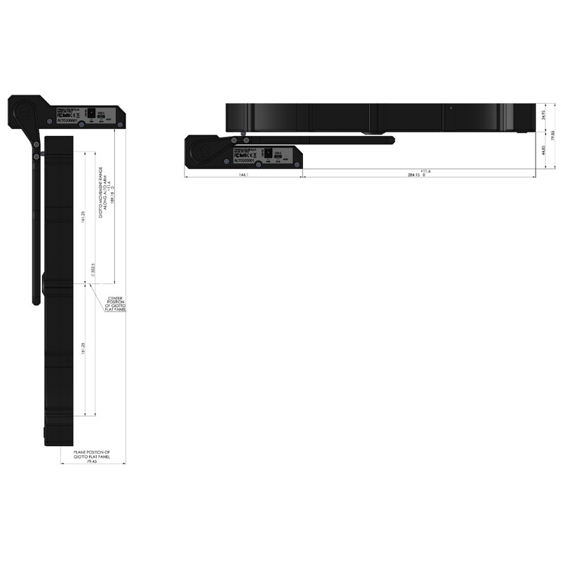 Masque Flatfield PrimaLuceLab GIOTTO 320 avec couvercle télescopique ALTO