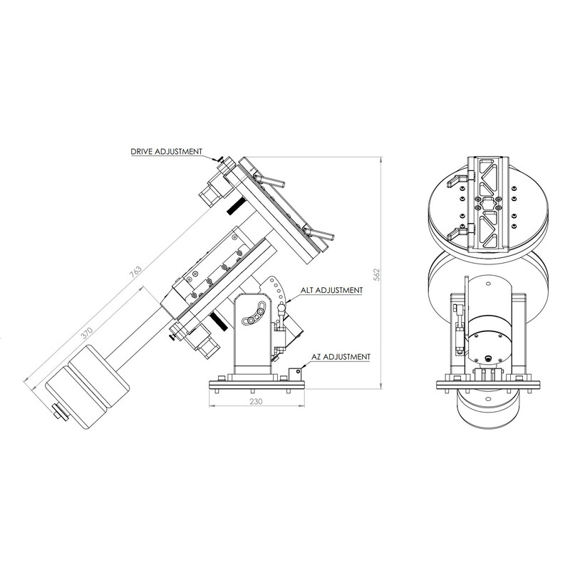 JTW Montierung Trident Base Direct Friction Drive P75