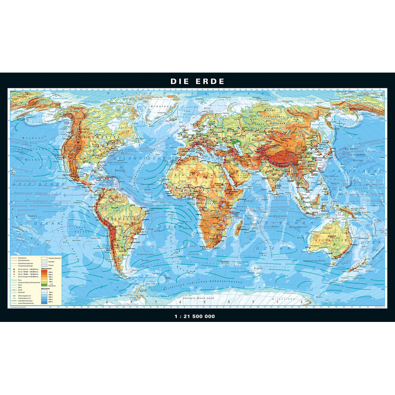 Mappemonde PONS La Terre physique et politique (158 x 97 cm)