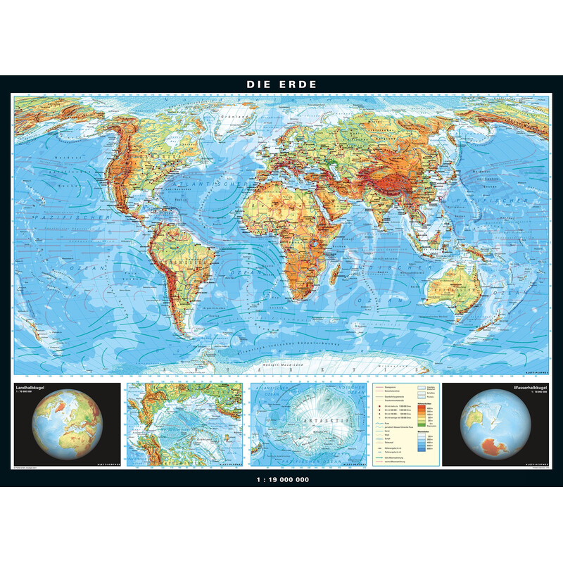 Mappemonde PONS Die Erde physisch und politisch (196 x 143 cm)