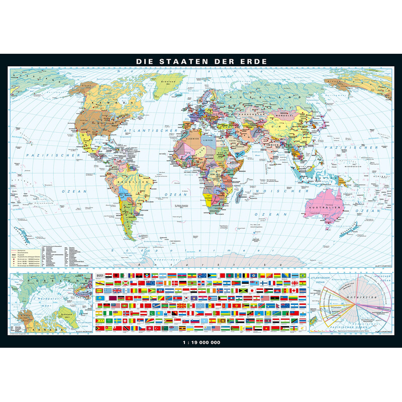 Mappemonde PONS Die Erde physisch und politisch (196 x 143 cm)