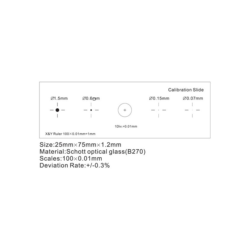 ToupTek Objektmikrometer, Raster (X&Y) 1mm/100 Div.x0.01mm