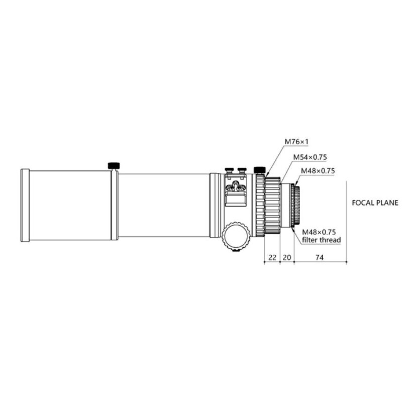 Lunette apochromatique OPT Radian AP 75/405 Petzval OTA