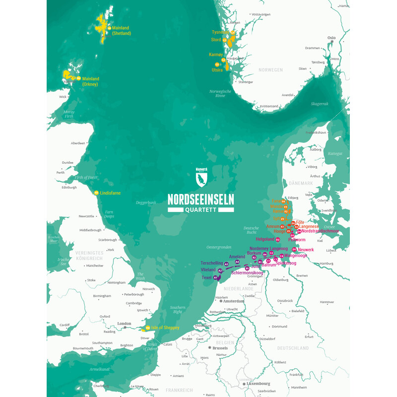 Marmota Maps Quatuor d'îles de la mer du Nord
