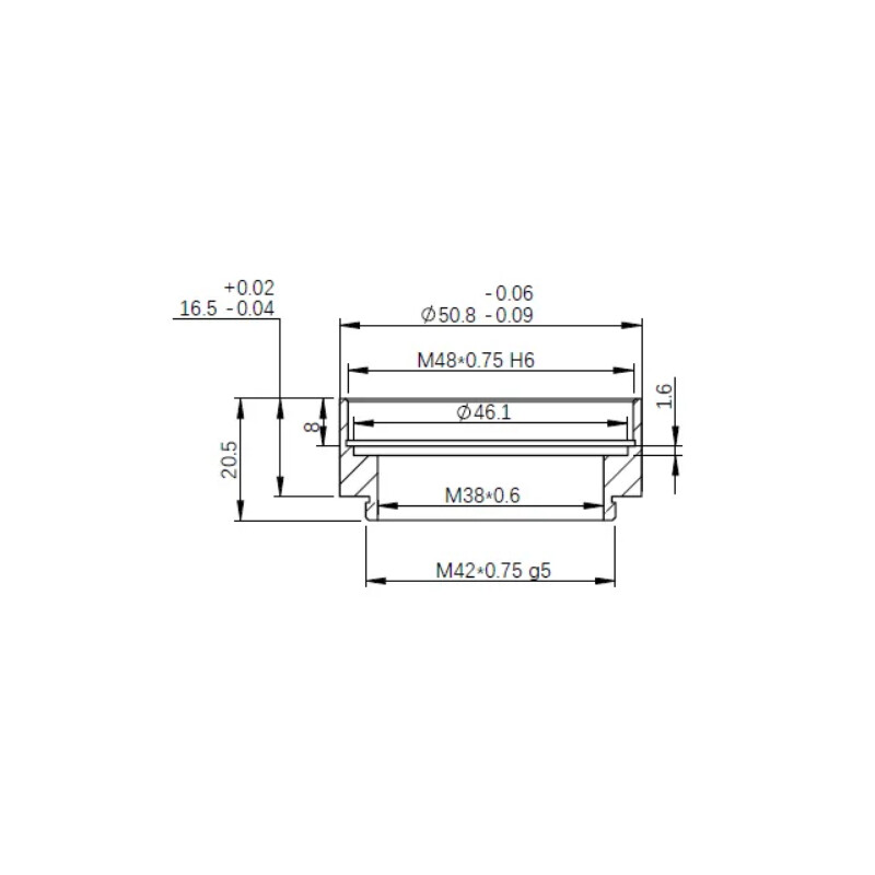 Adapter ZWO M48 / T2 16,5mm