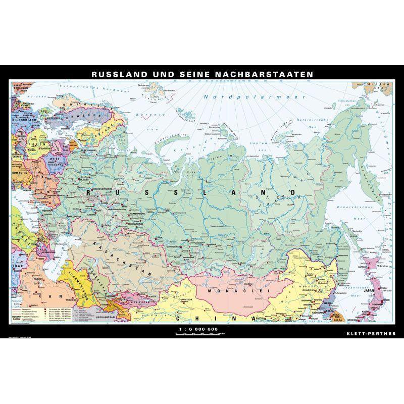 Klett-Perthes Verlag Landkarte Russland und Nachbarstaaten, phys./stumm