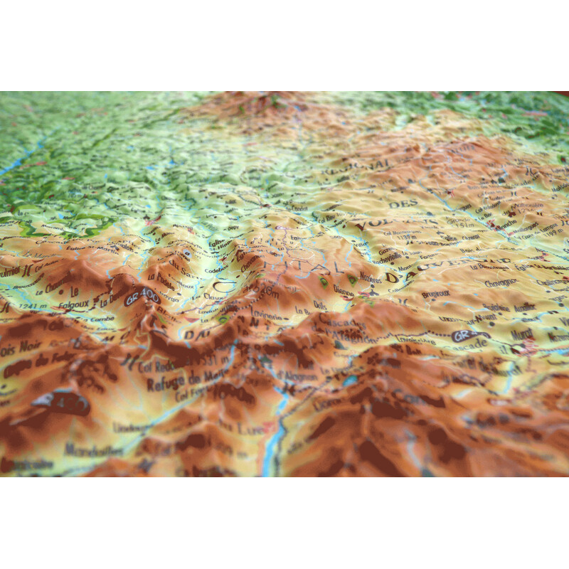 3Dmap Regional-Karte Le Parc Naturel Régional des Volcans d'Auvergne