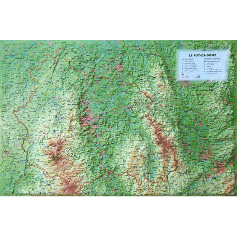 Carte régionale 3Dmap Le Puy de Dôme
