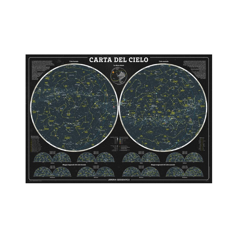 Affiche Libreria Geografica Il Cielo - Carta Astronomica