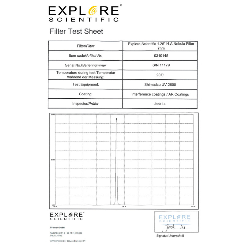 Explore Scientific Filter H-alpha 7nm 1,25"