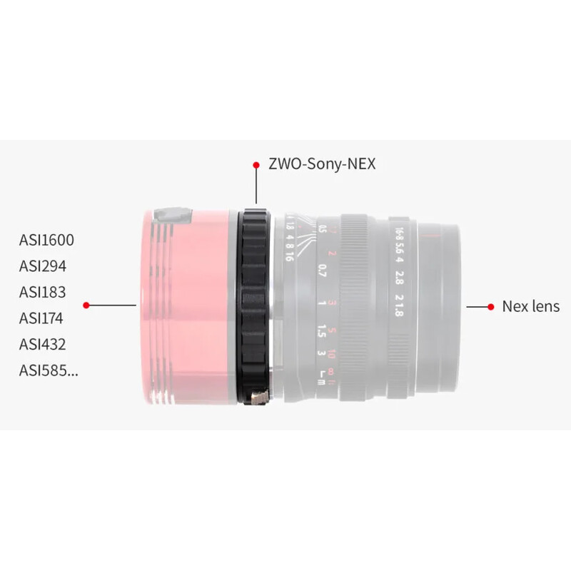 ZWO Adaptateurs pour objectifs photographiques ASI / Sony-NEX