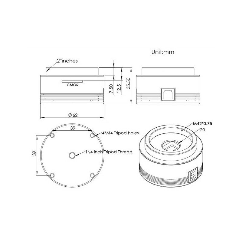 ZWO Kamera ASI 462 MM Mono