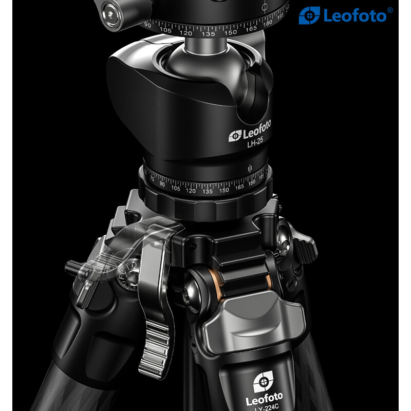 Leofoto Carbon-Dreibeinstativ LY-224C Mr.Y + Ballhead LH-25 R Black