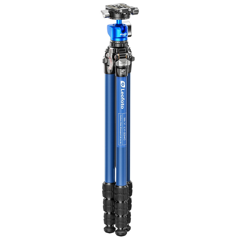 Leofoto Carbon-Dreibeinstativ LY-224C Mr.Y + Ballhead LH-25 R Y Blue